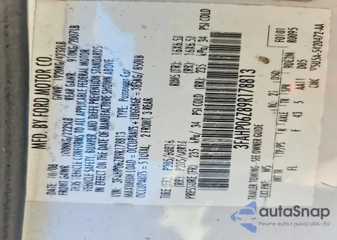 2009 Ford Fusion S z USA, uszkodzony, nr VIN 3FAHP06Z89R178813